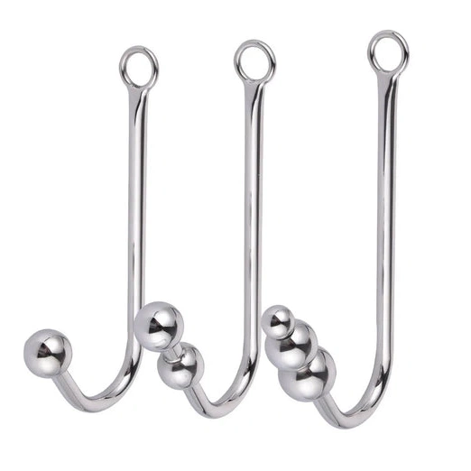 Anal Hook with Beaded Elegant and Cuffs Collar 5334 0916